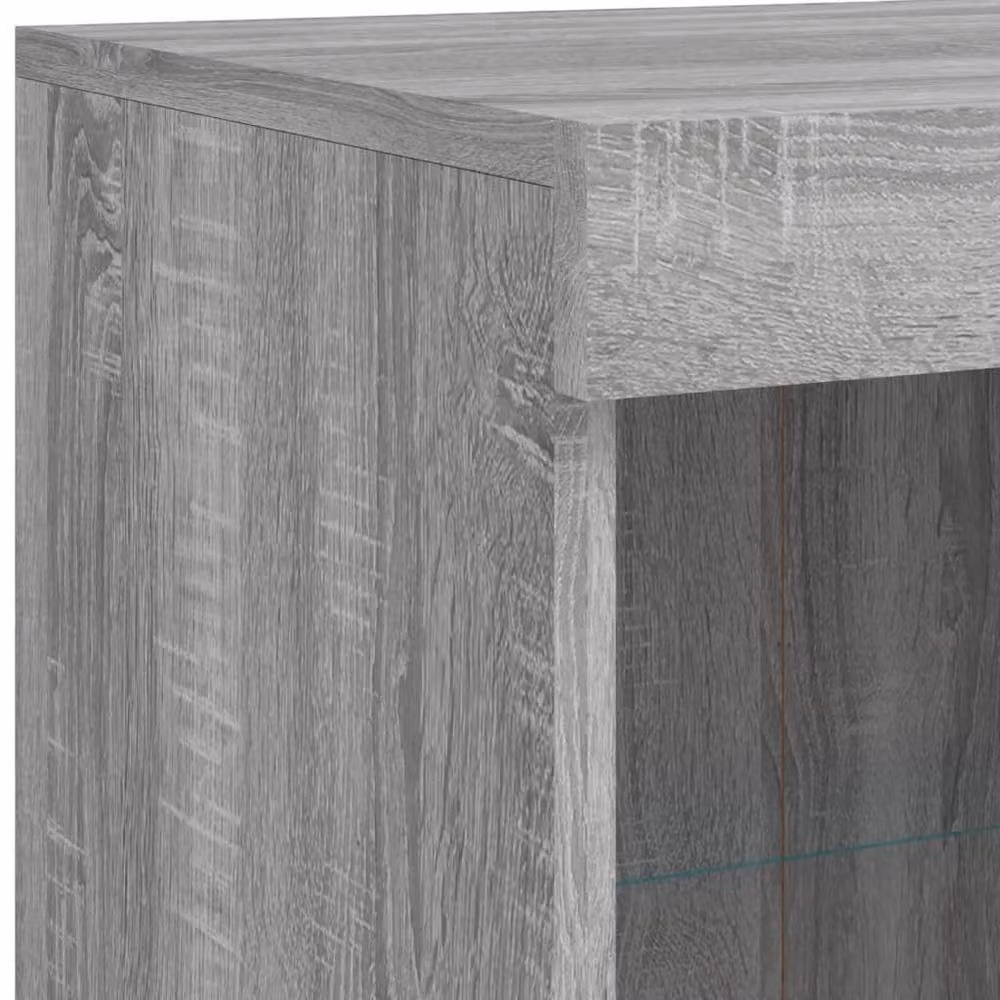 Berkfield Home Modern Grey Sideboard with Integrated LED Lighting, W/D/H: 81 x 37 x 100 cm – 6