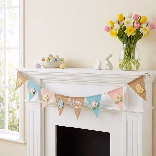 Garden Greatness Multicolour Floral Easter Bunting Pennant Decoration