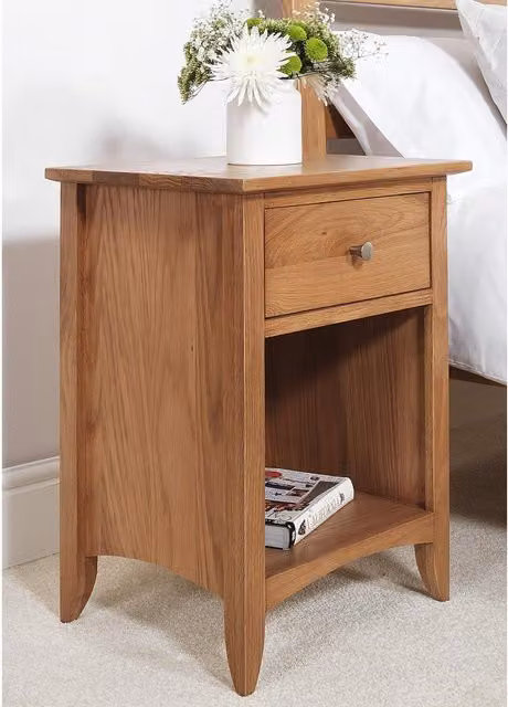 Edward Hopper Bedside Table in Brown and White