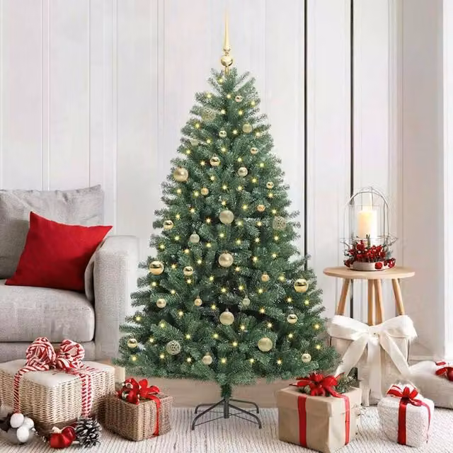 Berkfield Home Green Artificial Hinged Christmas Tree, Height: 150 cm – 1