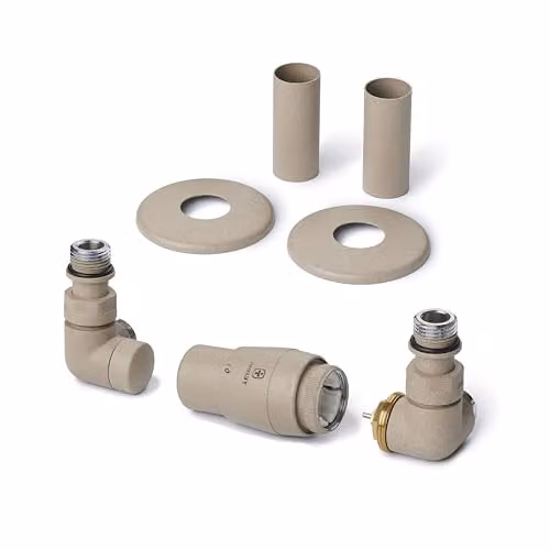 Terma Vario Vision 3-Axis Corner Accessory Valve Set with Pipe Masking, Right Sided, Quartz Mocha