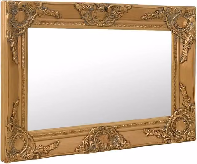 Berkfield Home Antique Baroque Style Wall Mirror, Gold, W: 60 cm, H: 40 cm