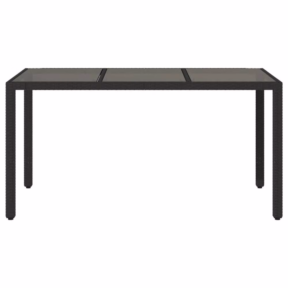 Berkfield Home Rectangular Garden Table with Glass Top, Black, W: 150 cm, D: 90 cm, H: 75 cm – 3