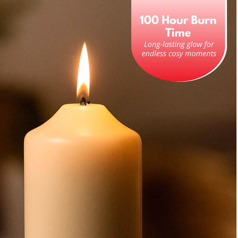 Marco Paul 100 Hour Burn Pillar Candle in Beige and White – 5