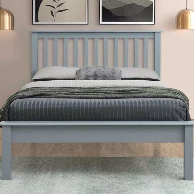 Flintshire Furniture Rossett King Size Solid Wood Bed in Grey