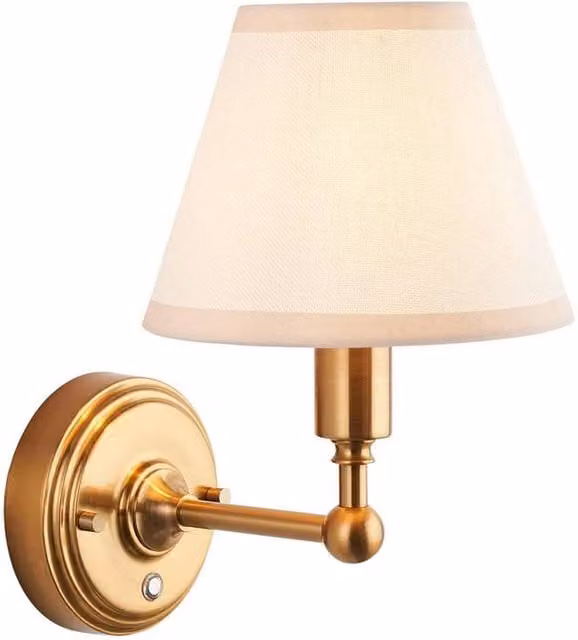 Netlighting Burley Rechargeable LED Wall Light with Fabric Ivy Shade in Gold