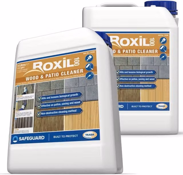 Roxil 100 Wood Patio Cleaner, 2 x 5 Litres, Clear