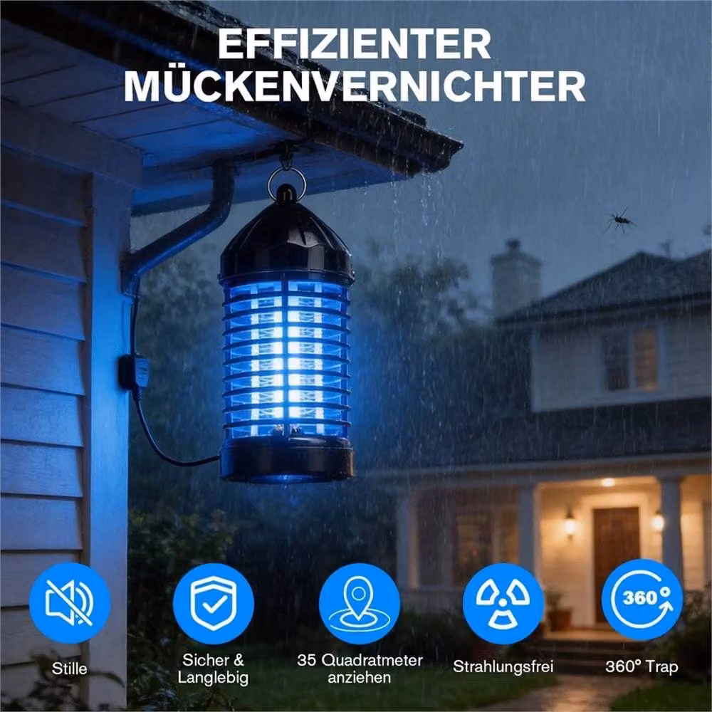 Nordara UV LED Bug Zapper Mosquito and Fly Pest Trap Lamp, Black, W: 100 cm, H: 60 cm, D: 10 cm – 2