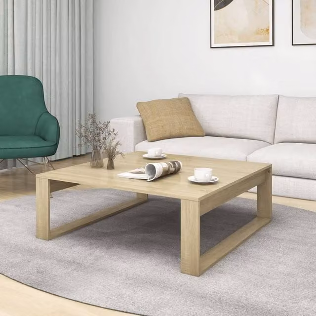 Berkfield Home Sonoma Oak Decorative Coffee Table, Brown, W/D/H: 100 x 100 x 35 cm – 1