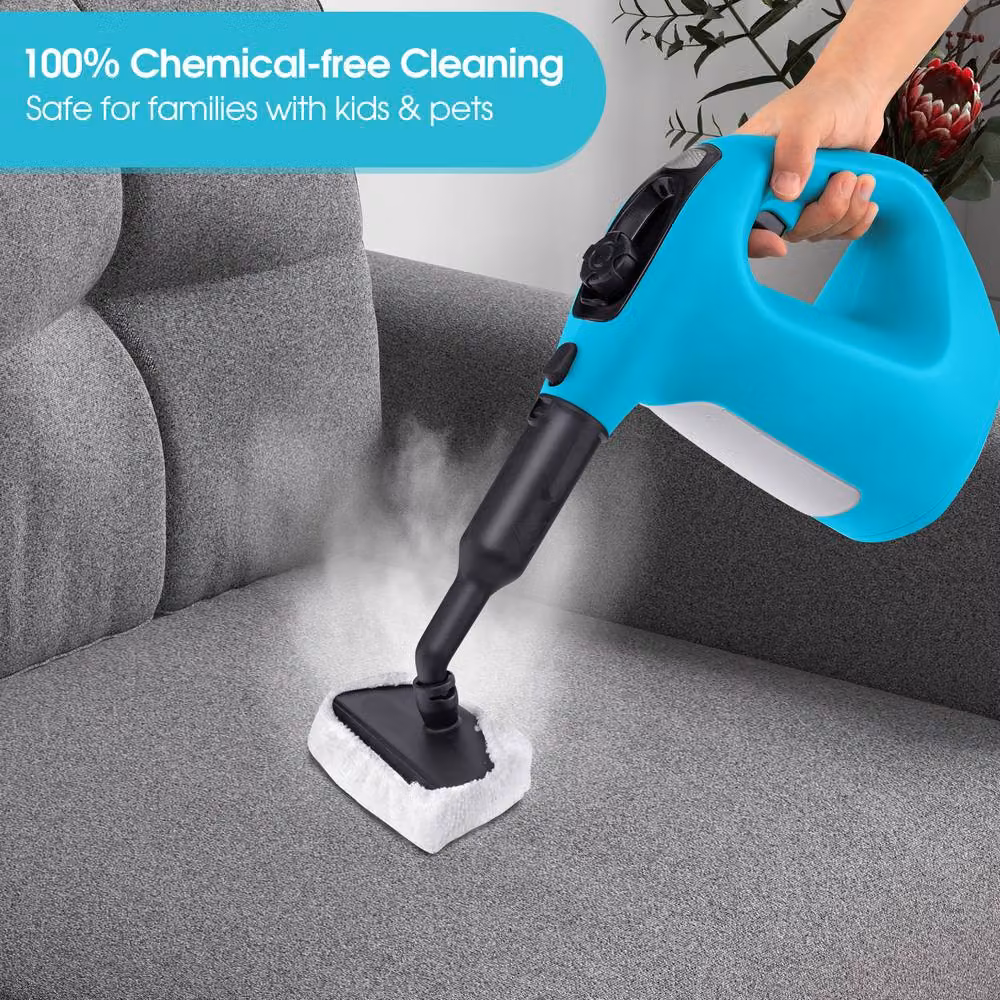 Costway Handheld Multi-Surface Steam Cleaner with Safety Lock in Blue – 4