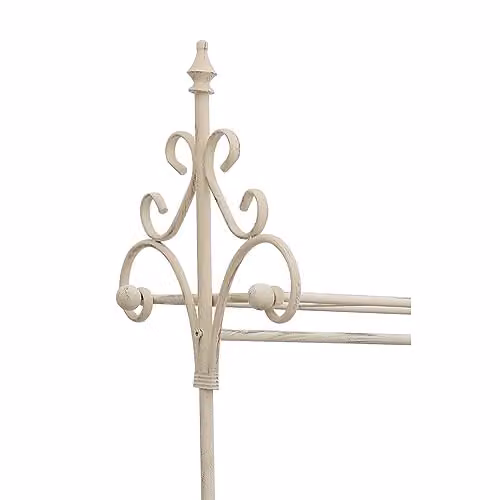 Charles Bentley Wrought Iron Clothes Rail in White, H 185 x W 107 x D 45 cm – 2