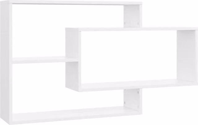 Berkfield Home White Wall Mounted Shelf, W: 104 cm, D: 20 cm, H: 58.5 cm – 1