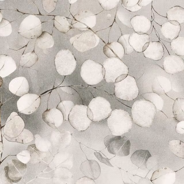 ANTE DECOR Lunaria Grey Floral Cotton Fabric