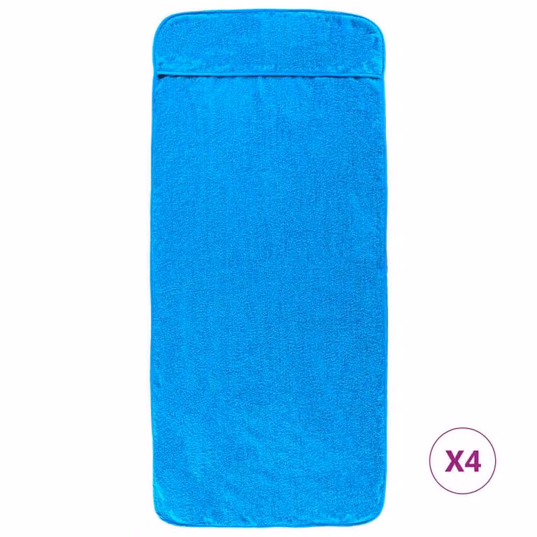 Berkfield Home 4-Piece Turquoise Quick-Drying and Fluffy Terry Beach Towel Set, W: 60 cm, D: 135 cm