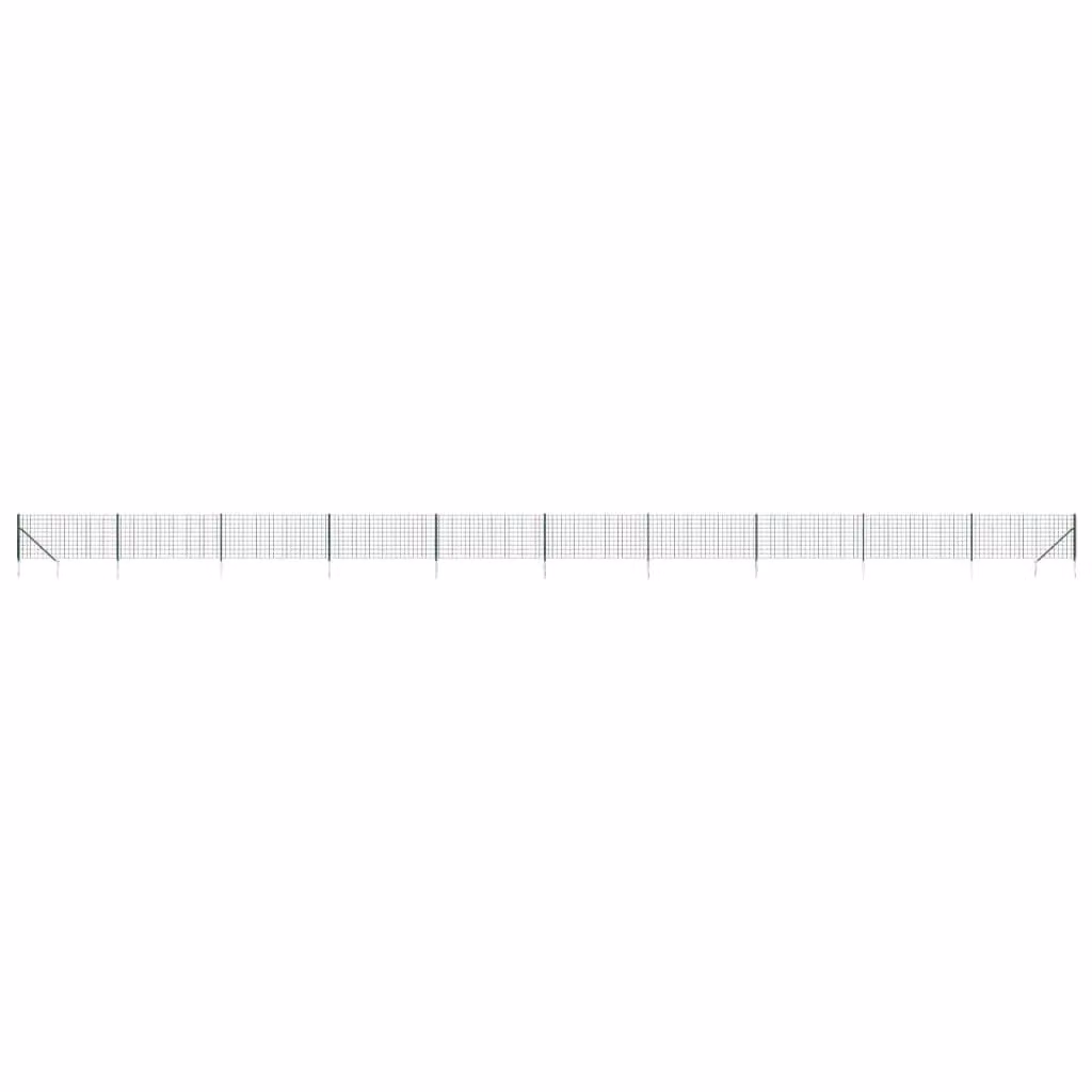 Berkfield Home Green PVC Coated Galvanised Steel Wire Mesh Fence with Spike Anchors, H: 110 cm x W: 25 m – 2