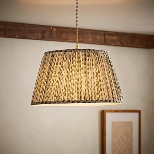 ValueLights Grange Round Floral Pleated Fabric Lamp Shade in Green – 2