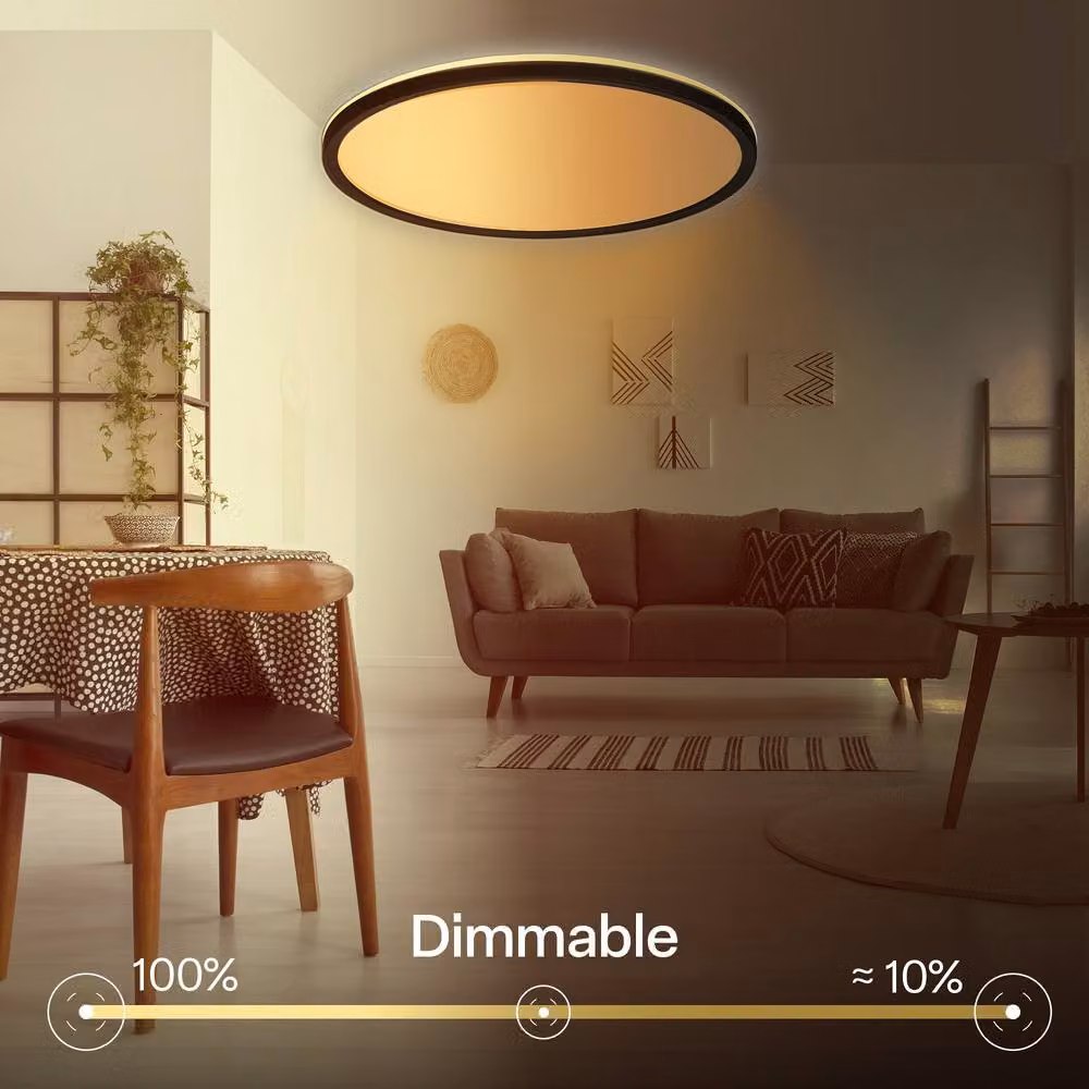 B.K.Licht Black Slim LED Ceiling Panel with Remote Control, Dimmable CCT, IP44, W/D/H: 42 x 42 x 3 cm – 7