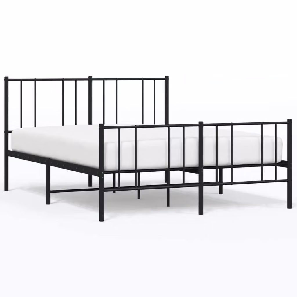 Berkfield Home Metal Bed Frame with Headboard and Footboard, Black, W/D/H: 120 x 200 cm – 2