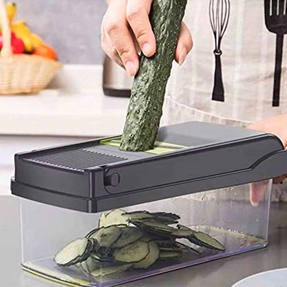 PAWNORA Green Vegetable Chopper and Slicer with Stainless Steel and Plastic Components – 5