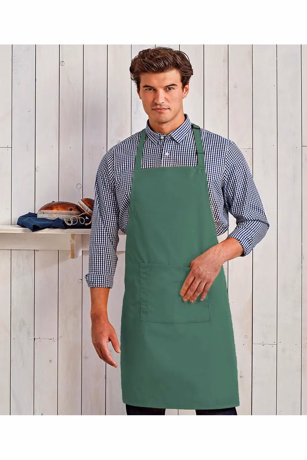 Premier Women's Bip Apron with Pocket in Green – 2