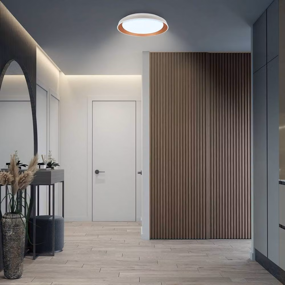 Briloner LED Ceiling Light with Starry Sky Effect, Dimmable with Remote Control and Timer, Warm Grey Coffee, W/D/H: 43 x 43 x 8 cm – 6