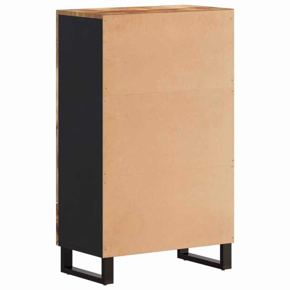 Berkfield Home Industrial Highboard with Drawer in Brown Mango Wood and Iron, W/D/H: 60 x 33 x 100 cm – 4