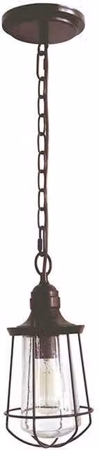 Elstead Marine Small Maritime Ceiling Lantern Pendant in Bronze with Transparent Glass and E27 Socket