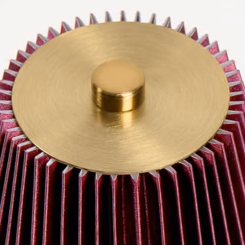 OHS Pleated LED Rechargeable Cordless Table Lamp in Red with Gold/Brass Accents – 2