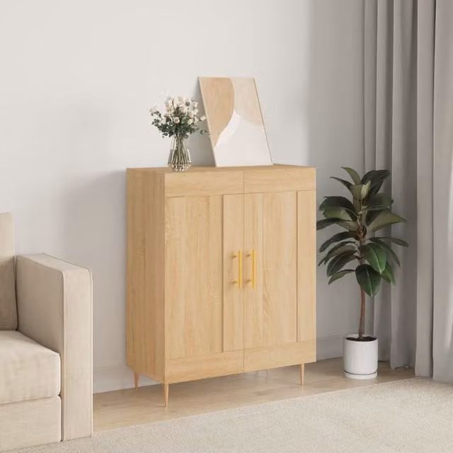Berkfield Home Sonoma Oak Sideboard in Brown, W: 69.5 cm, D: 34 cm, H: 90 cm – 1