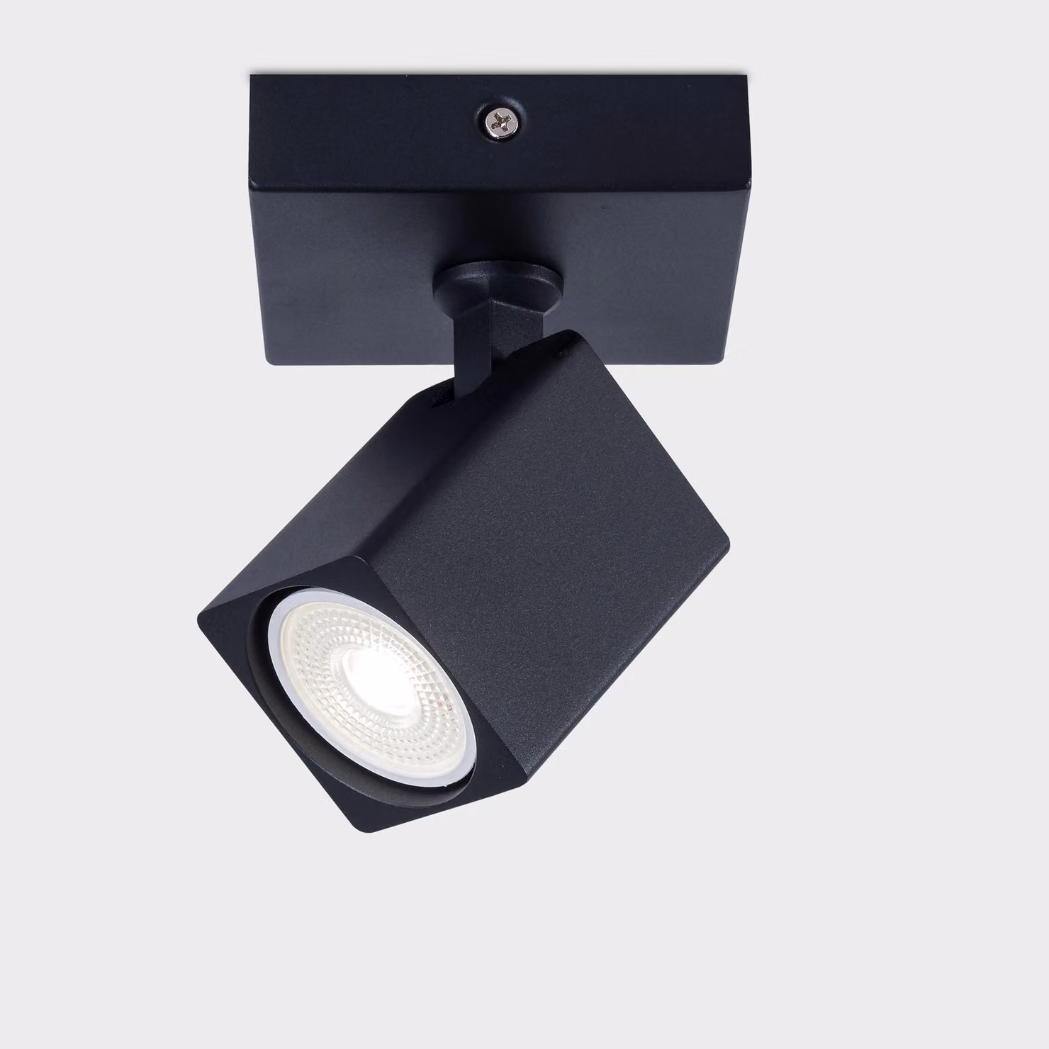 Harper Living Modern Square Surface Mounted Spotlight in Black with Adjustable GU10 Metal Design – 2