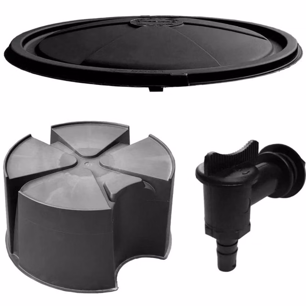 SPETLEK 200 Litre Black Rain Barrel Kit with Stand, Lid and Tap – 3