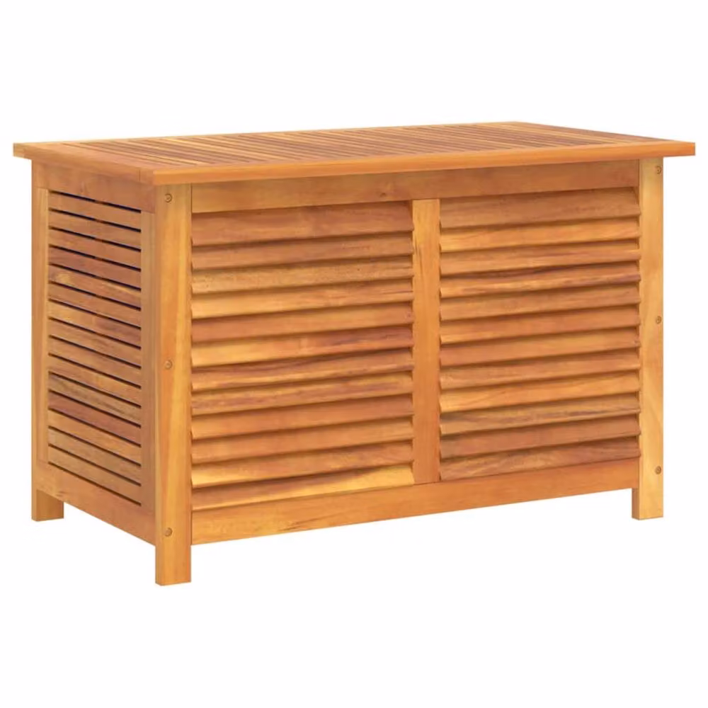 Berkfield Home Garden Brown Solid Wood Acacia Louver Storage Box W: 90 cm, D: 50 cm, H: 56 cm – 2