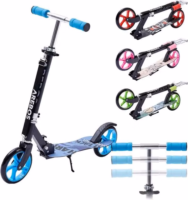 AREBOS Foldable Blue Scooter
