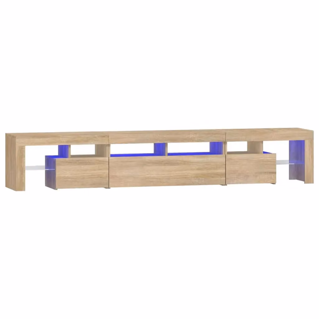 Berkfield Home Modern TV Cabinet with Integrated LED Lights in Sonoma Oak Brown, W: 230 cm, D: 36.5 cm, H: 40 cm – 2