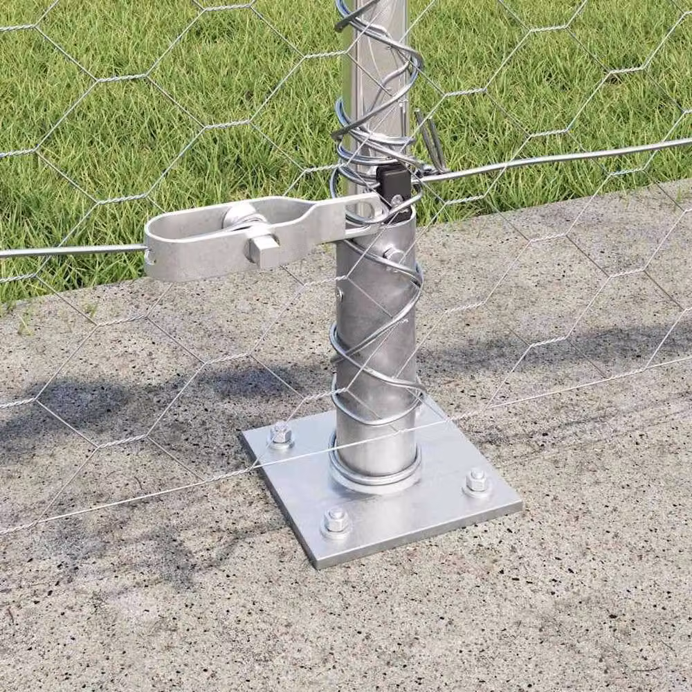 Berkfield Home Hexagon Fence in Silver Galvanised Steel, H: 60 cm x L: 50 m – 2