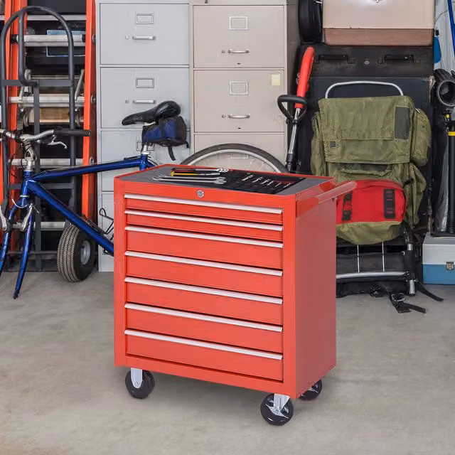 DURHAND Red Metal Roller Tool Cabinet with 7 Drawers for Garage and Workshop Storage – 2