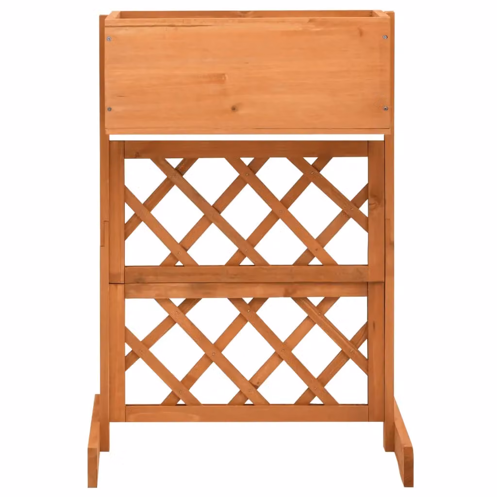 Berkfield Home Orange Wood Garden Trellis Planter W/D/H: 45 x 30 x 74 cm – 2