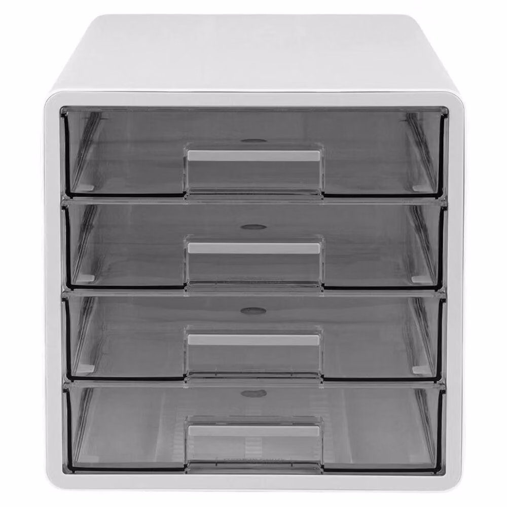 SPETLEK 4 Tier A4 Plastic Storage Drawer Tower Unit in White, Width: 60 cm – 3