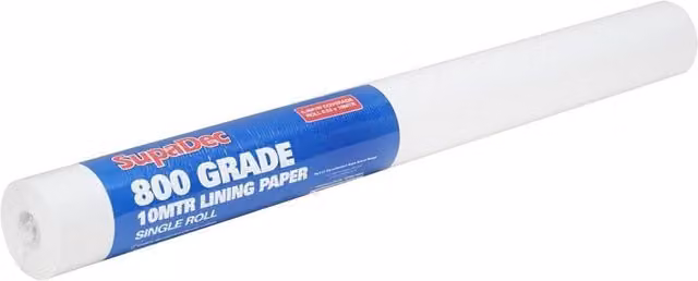 SupaDec 800 Grade Plain White Paintable Lining Paper Roll