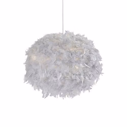 Lady House Grey Round Feather Pendant Light Shade Diameter: 50 cm – 1