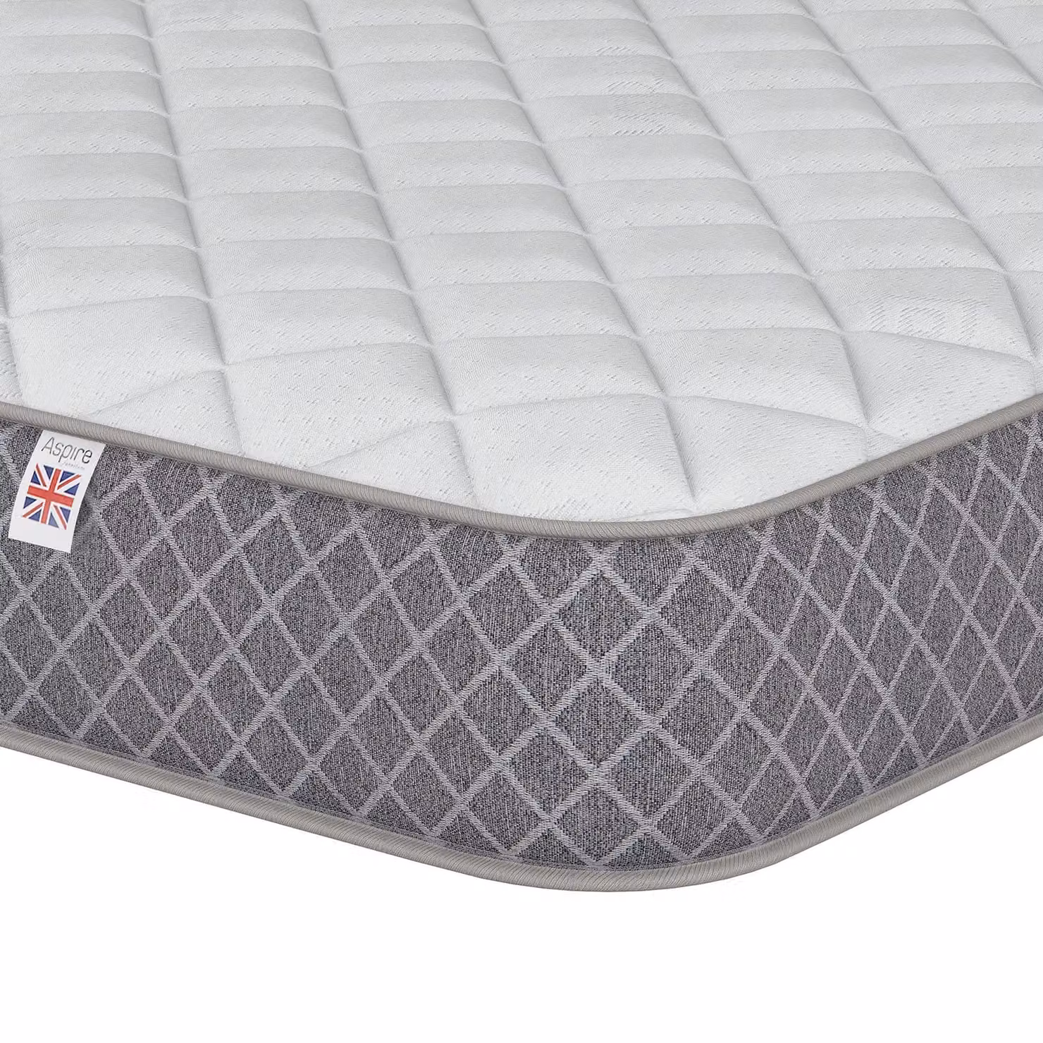 Aspire Kids Bonnell Spring Mattress with OEKO-TEX Fabric in White, W/D/H: 90 x 190 cm – 3