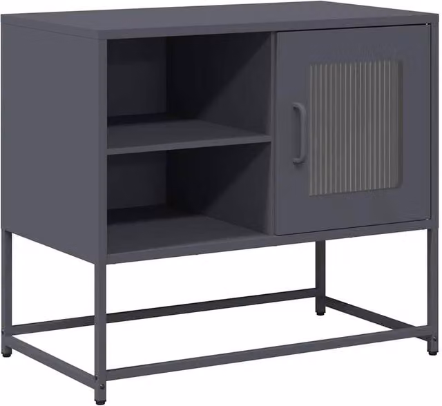 Berkfield Home Industrial Metal TV Cabinet in Anthracite Grey, W/D/H: 68 x 39 x 60.5 cm – 1