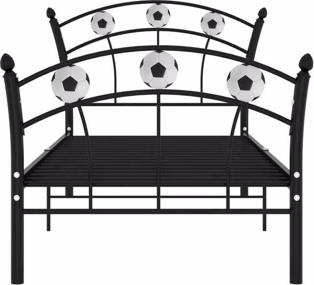 Berkfield Home Football Design Metal Bed Frame, Black, W/D/H: 90 x 200 cm – 1