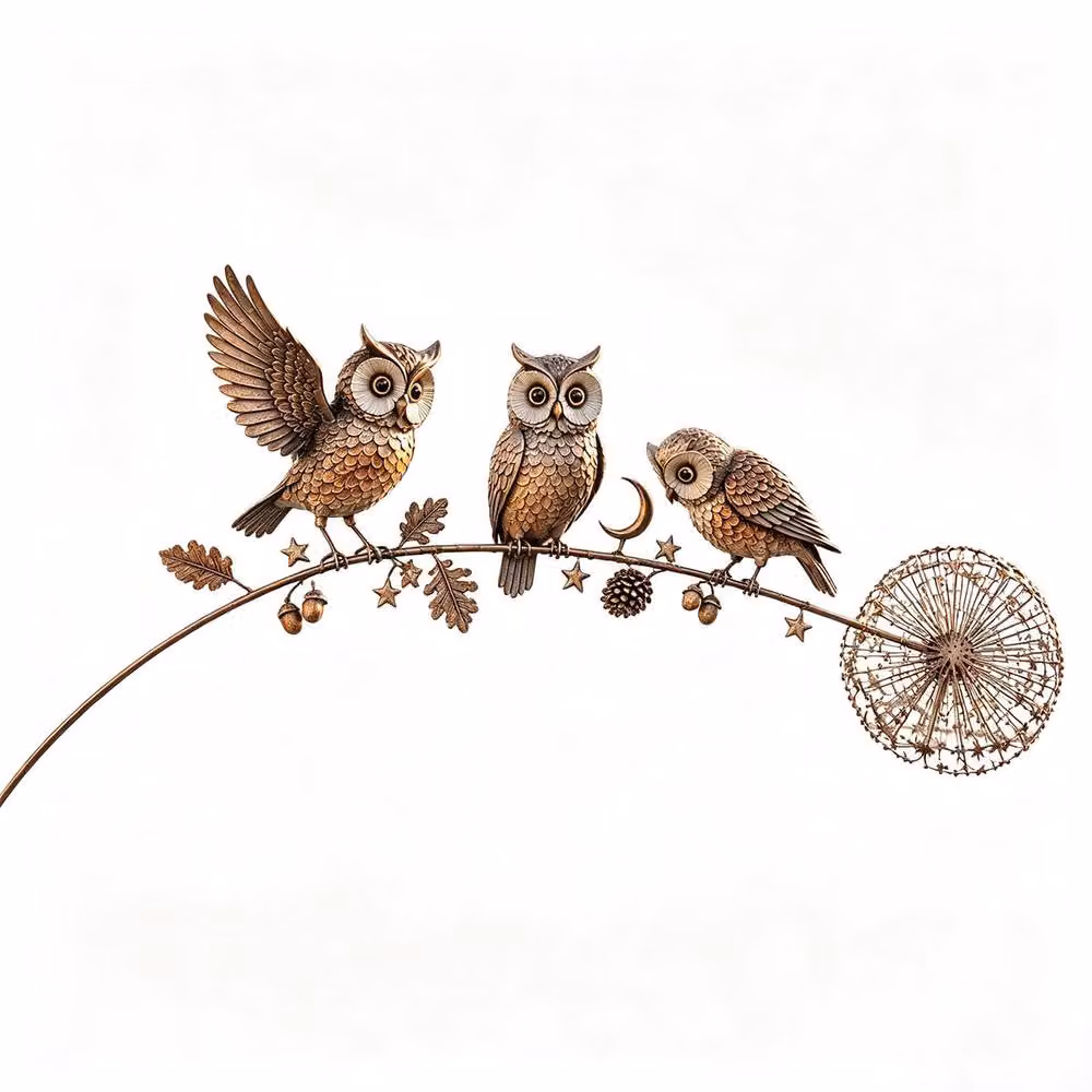 Quipulse Brown Metal Wrought-Iron Floral Ornaments – 2