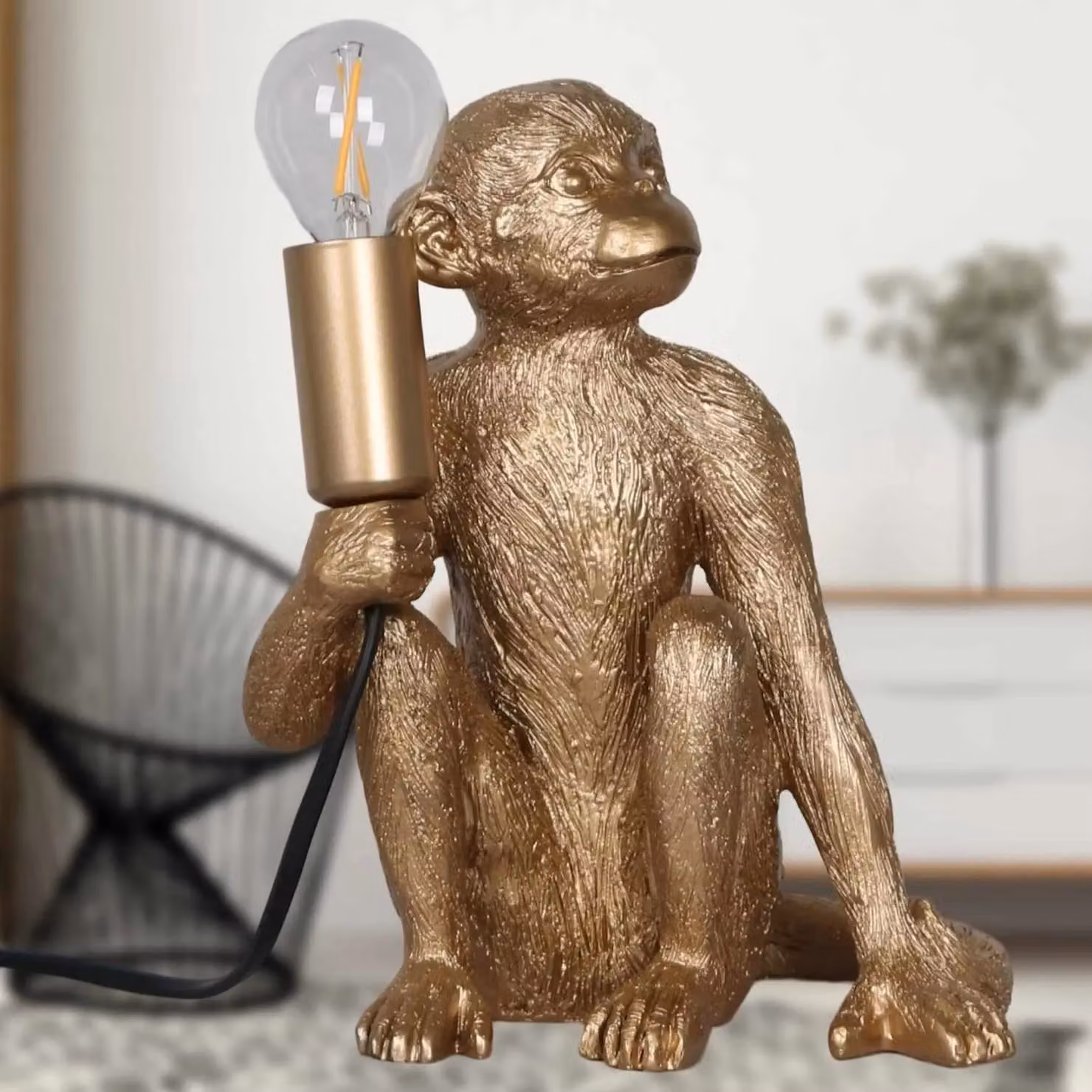 First Choice Lighting Gold Monkey Table Lamp in Gold/Brass – 2