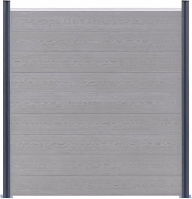 Berkfield Home Rectangular Aluminium Fence Posts, Dark Grey, 2 Pack, Height: 185 cm