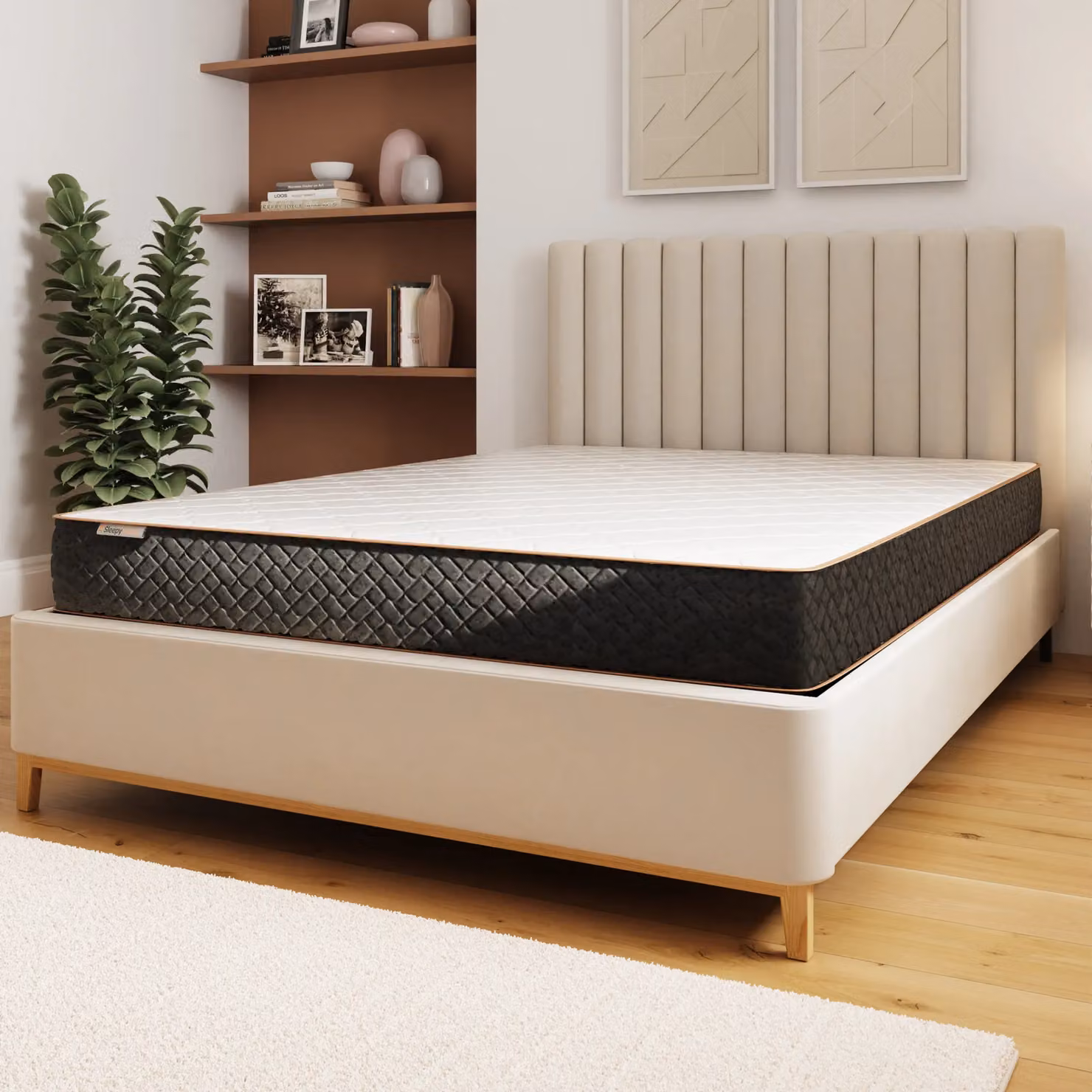 GFW SleepyCastle Rolled Pocket Sprung Mattress in White, W/D/H: 140 x 200 cm – 2