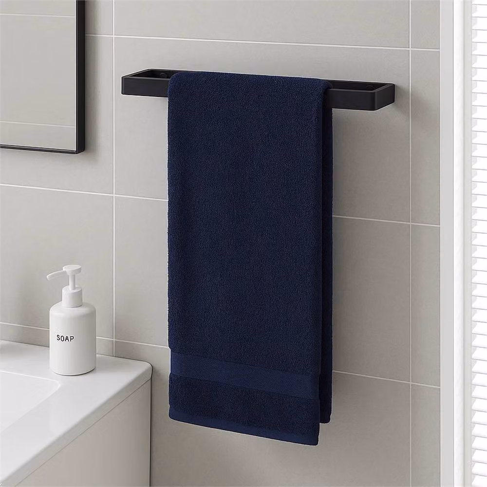 PAWNORA Wall Mounted Black Metal Towel Rail, W/D/H: 20 x 6 x 4 cm – 4
