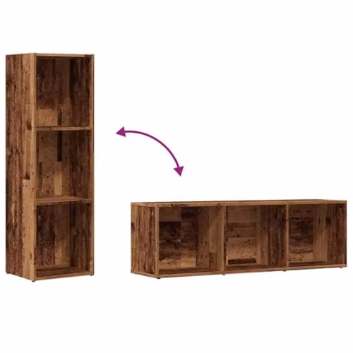 vidaXL Modern Book Cabinet in Old Wood Brown, W/D/H: 36 x 30 x 114 cm – 3