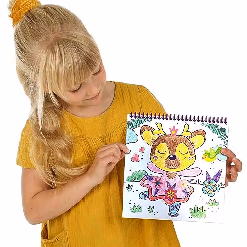 SES Creative 00117 Activity Colouring Book Glitter 3 in 1 in Pink and Multicolour – 2